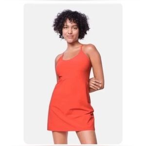 Outdoor Voices Exercise Dress Orange Red Euphoria with Shorts